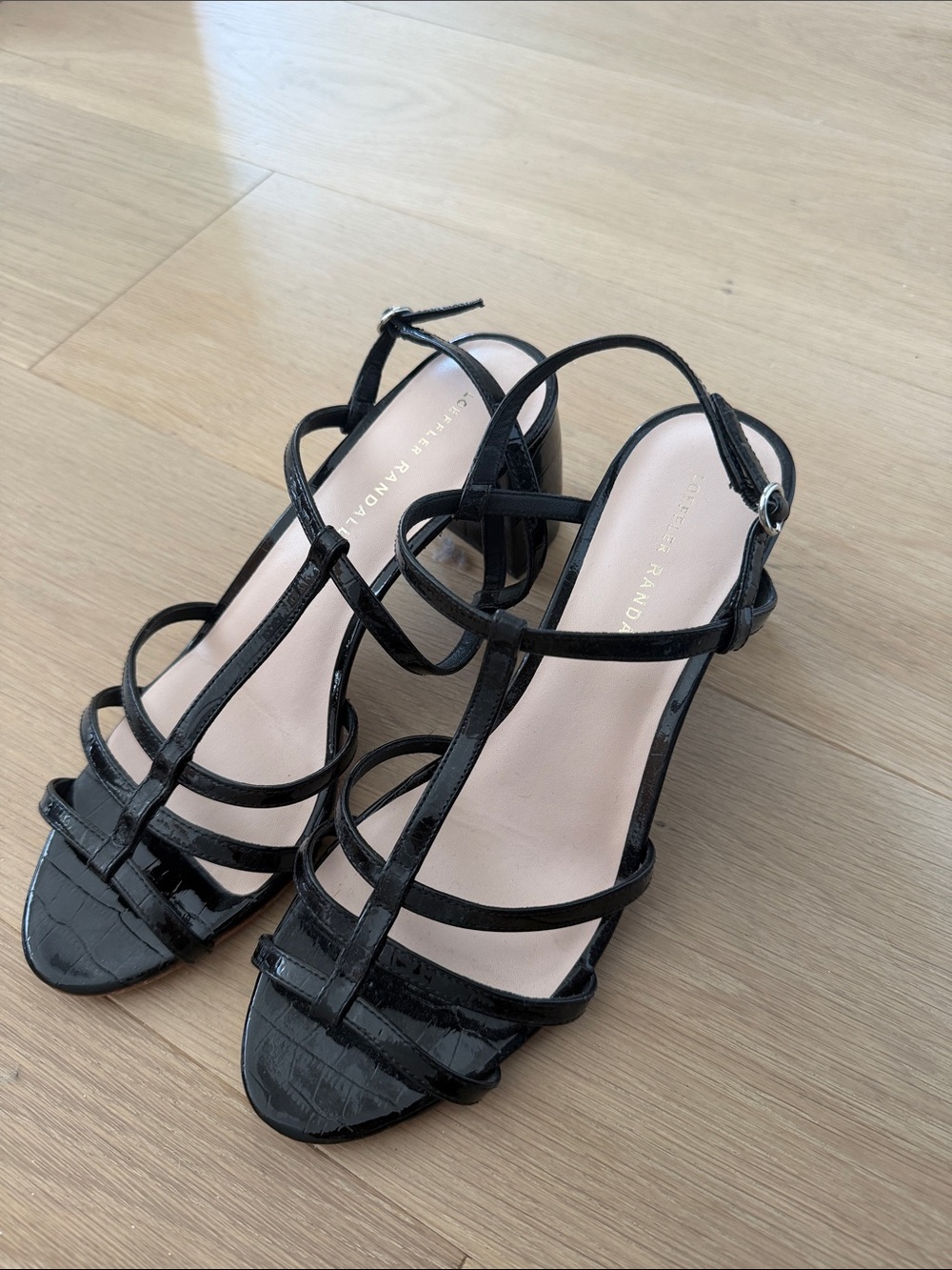 Loeffler Randall Black Strappy Heeled Sandals
